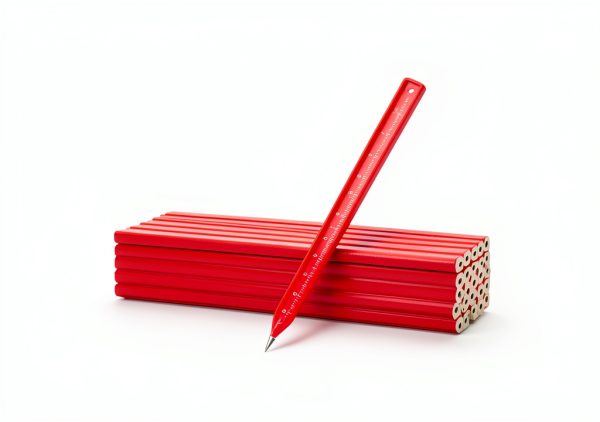 RONDURE Carpenter Pencils Flat Design Red Woodworking Tools-5