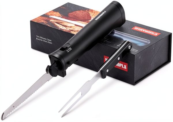 Wanvoapls Electric Knife Cordless Stainless Steel Serrated-0