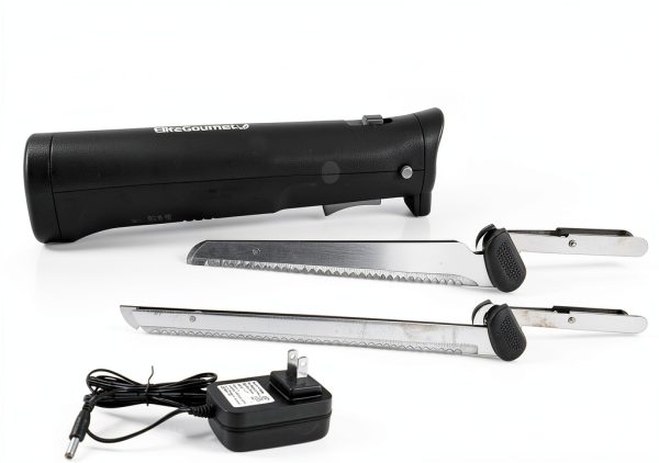 Elite Gourmet Electric Knife Stainless Steel Blades Cordless-1