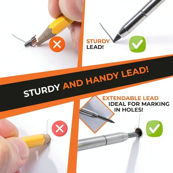 Thorvald Carpenter Pencil 2B Graphite Ergonomic Grip Grey-3