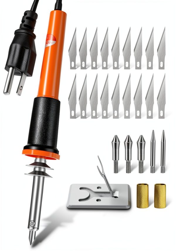 Honoson Electric Hot Knife Set Metal Blades Wood Handle-0