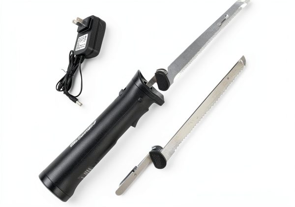 Elite Gourmet Electric Knife Stainless Steel Blades Cordless-0