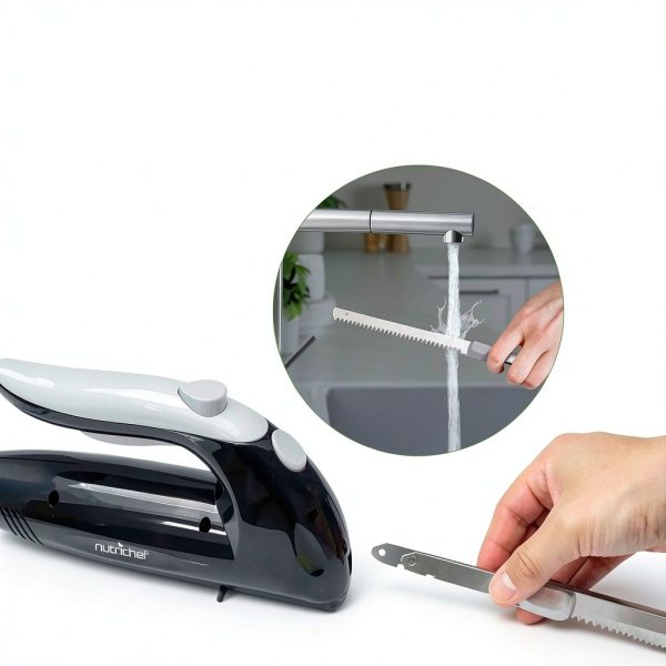 NutriChef Electric Carving Knife Stainless Steel Serrated-4