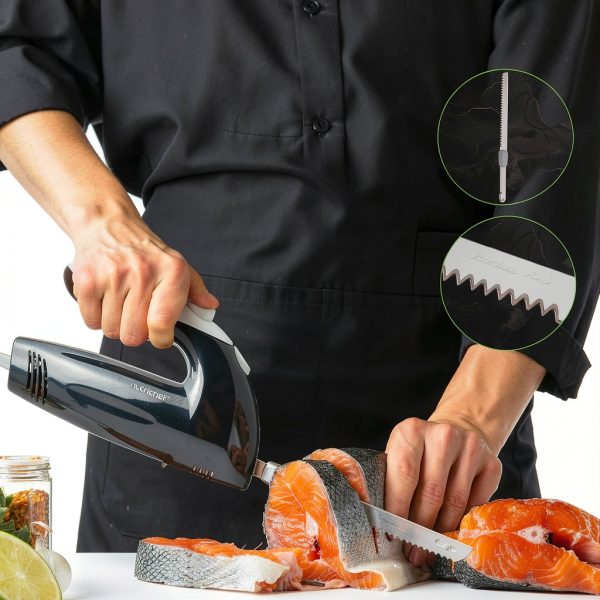 NutriChef Electric Carving Knife Stainless Steel Serrated-3