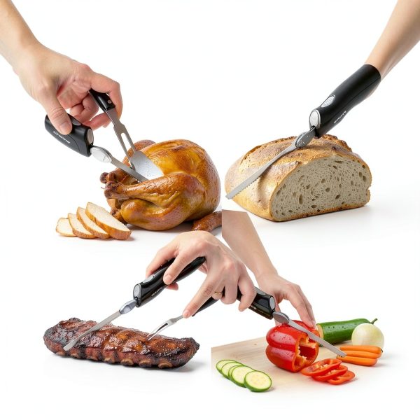 OVENTE Electric Knife Stainless Steel Serrated Blade-5