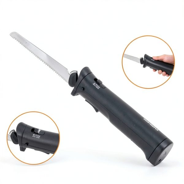 Wanvoapls Electric Knife Cordless Stainless Steel Serrated-2