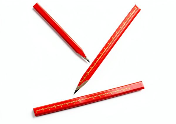 RONDURE Carpenter Pencils Flat Design Red Woodworking Tools-4