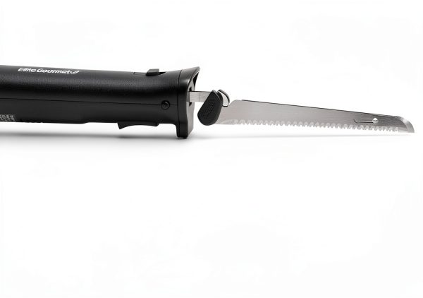 Elite Gourmet Electric Knife Stainless Steel Blades Cordless-2