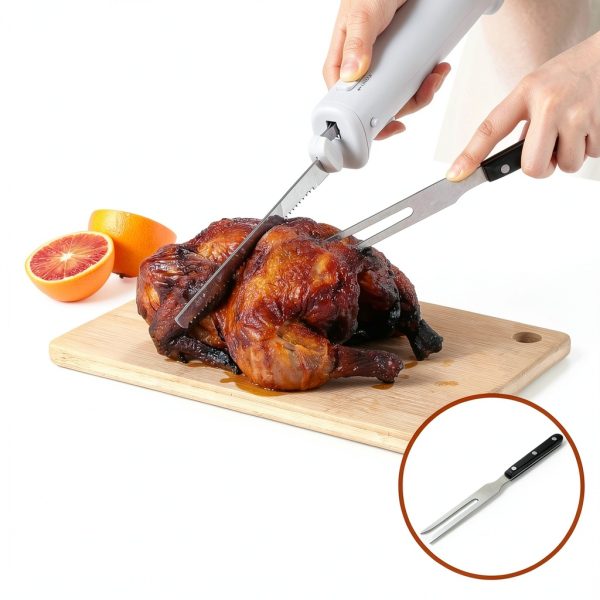 Cushore Electric Carving Knife Serrated Blade Rechargeable-5