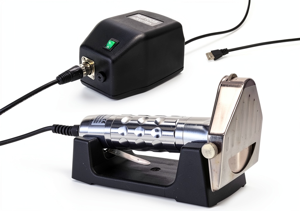 NJTFHU Electric Knife displaying stainless steel blade and ergonomic handle