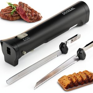 D DUSSAL Cordless Electric Knife Stainless Steel Serrated-0