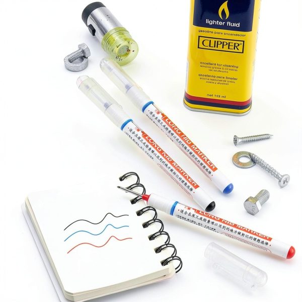 Zonon Deep Hole Marker Pen ABS Plastic Refillable Chisel Tip-6