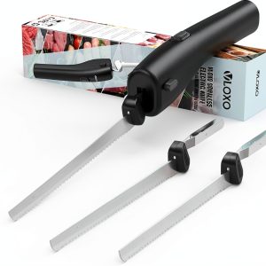 VLOXO Cordless Electric Knife Stainless Steel Lightweight-0