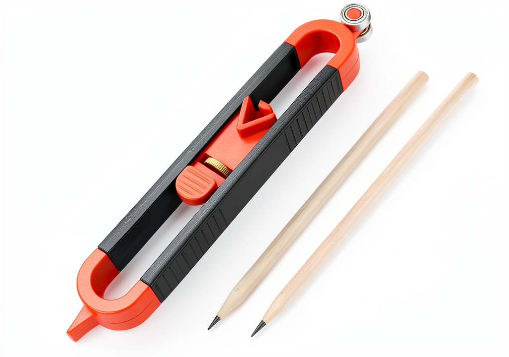 Installing Yuntop Contour Scribe Tool Metal ABS Adjustable Locking on a wooden workbench