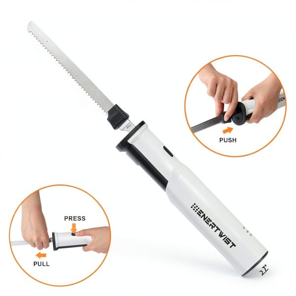 ENERTWIST Cordless Electric Knife Rechargeable Stainless-5