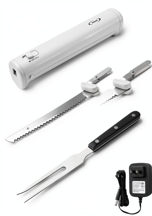 Cushore Electric Carving Knife Serrated Blade Rechargeable-0