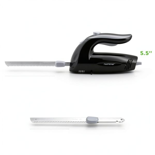 NutriChef Electric Carving Knife Stainless Steel Serrated-6