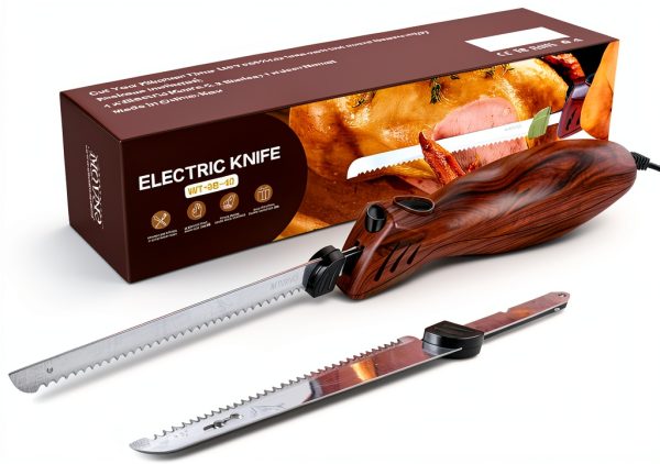 MOVNO Electric Knife Serrated Stainless Steel Carving Tool-0