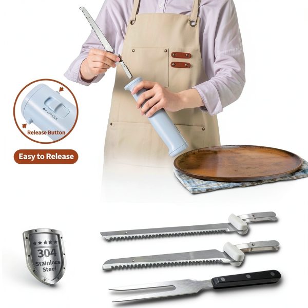 Cushore Electric Carving Knife Serrated Blade Rechargeable-1