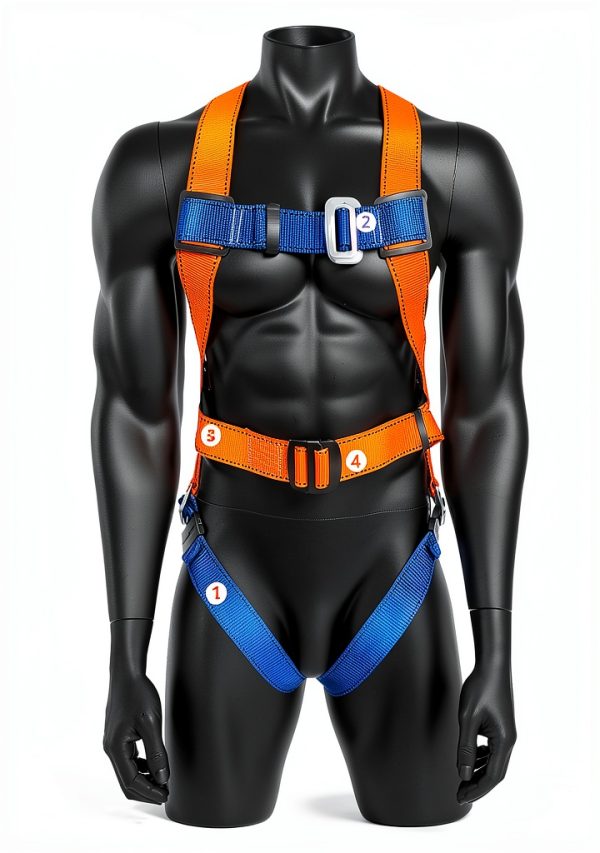 Fall Arrest Safety Harness SafetyPro Unisex 5-Point with Quick-Release-2