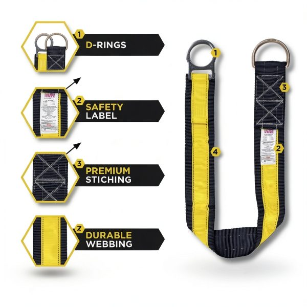 Palmer Safety Fall Arrest Harness 420 lb Polyester Webbing Hi Vis-4