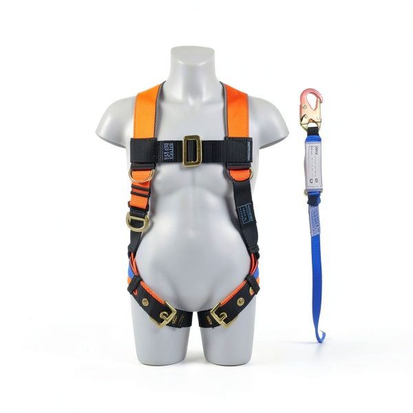 TRSMIMA Safety Harness with 6ft Shock Lanyard Steel D‑Rings-5