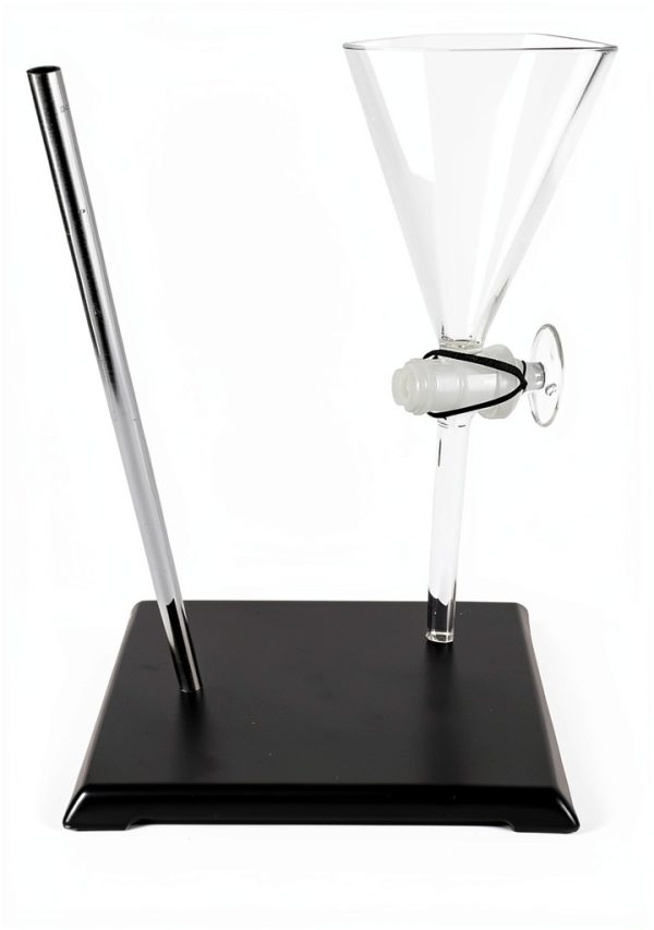 Labware 1000ml Glass Separatory Funnel with Stopcock and Ringstand-1