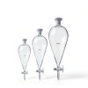Borosilicate Glass Conical Funnel 125ml BISMAN 24/29J PTFE Stopcock-3