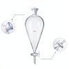 Borosilicate Glass Conical Funnel 125ml BISMAN 24/29J PTFE Stopcock-6