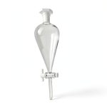 Borosilicate Glass Conical Funnel 125ml BISMAN 24/29J PTFE Stopcock-0