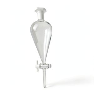 Borosilicate Glass Conical Funnel 125ml BISMAN 24/29J PTFE Stopcock-0