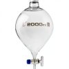 EISCO Separatory Funnel 2000mL Pear-Shaped Glass with Plastic Stopper-1