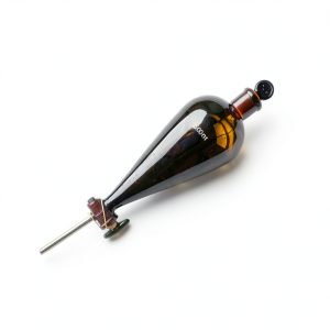 Amber Glass Separatory Funnel, Conical, Borosiicate Glass, 125ml,250ml,500ml,1000ml (250ml, PTFE stopcork)-0