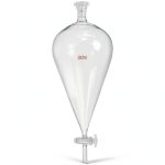 PATIKIL 3000ml Conical Separating Funnel Borosilicate PTFE Stopcock-0