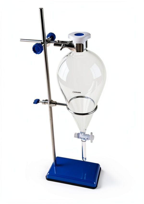 2000ml Glass Separatory Funnel Labware PTFE Stopcock Iron Ringstand-1