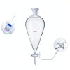 Borosilicate Glass Conical Funnel 125ml BISMAN 24/29J PTFE Stopcock-5