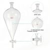 PATIKIL 3000ml Conical Separating Funnel Borosilicate PTFE Stopcock-2