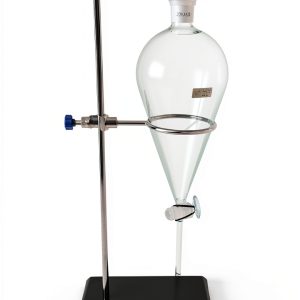 Labware 1000ml Glass Separatory Funnel with Stopcock and Ringstand-0