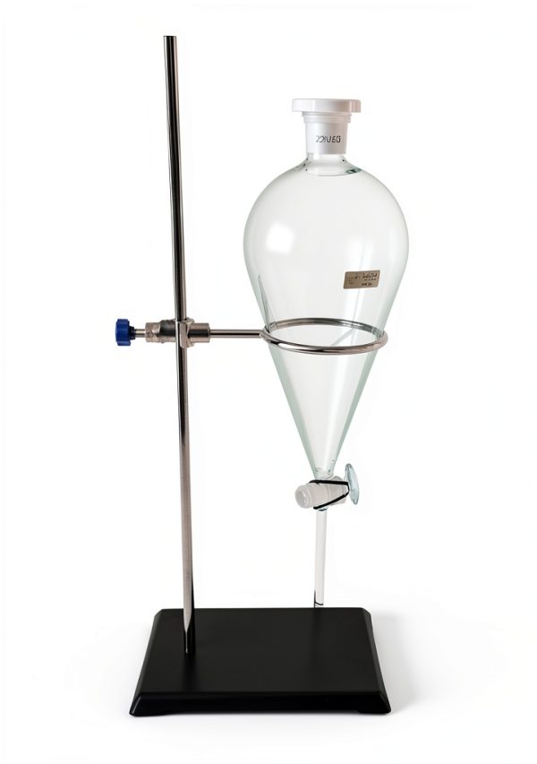 Labware 1000ml Glass Separatory Funnel with Stopcock and Ringstand-0