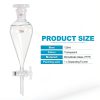 PATIKIL 125ml Separating Funnel - Borosilicate Glass, PTFE Stopcock-1
