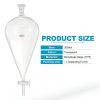 PATIKIL 3000ml Conical Separating Funnel Borosilicate PTFE Stopcock-1