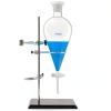 FSLAB Borosilicate Glass 1000ML Heavy Wall Conical Separatory Funnel with 24/40 Joints and PTFE Stopcock + Laboratory Distillation Support Rack for Titration Extraction Lab,Food,pear - 1L-0