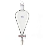 Glass Pyriform Separatory Funnel 500ml 24/40 PTFE Stopcock Deschem-0