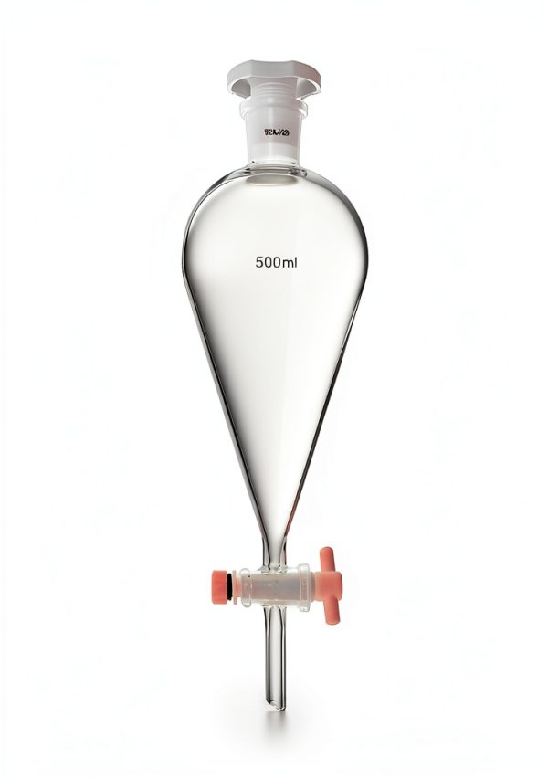 Separating Funnel 500ml QWORK with 24/29 Joints and PTFE Plug-0