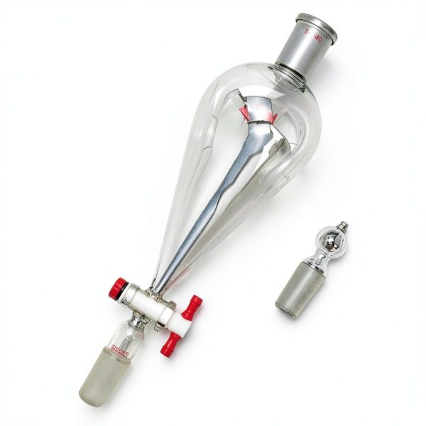 Glass Pyriform Separatory Funnel 500ml 24/40 PTFE Stopcock Deschem-3