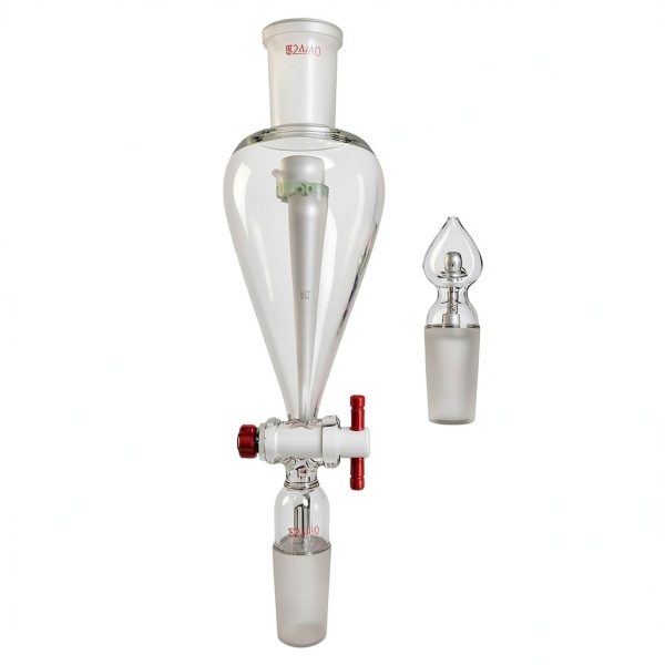 125ml,24/40,Lab Pyriform Separatory Funnel,PTFE Stopcock,Ground Joints-3