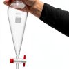 United Scientific SF149-50 Glass Conical Seperatory Funnel with PTFE Stopcock and Plastic Stopper, 50ml Capacity (Pack of 2)-3