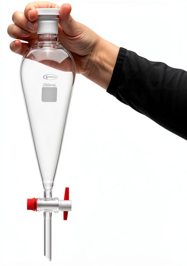 United Scientific SF149-50 Glass Conical Seperatory Funnel with PTFE Stopcock and Plastic Stopper, 50ml Capacity (Pack of 2)-3
