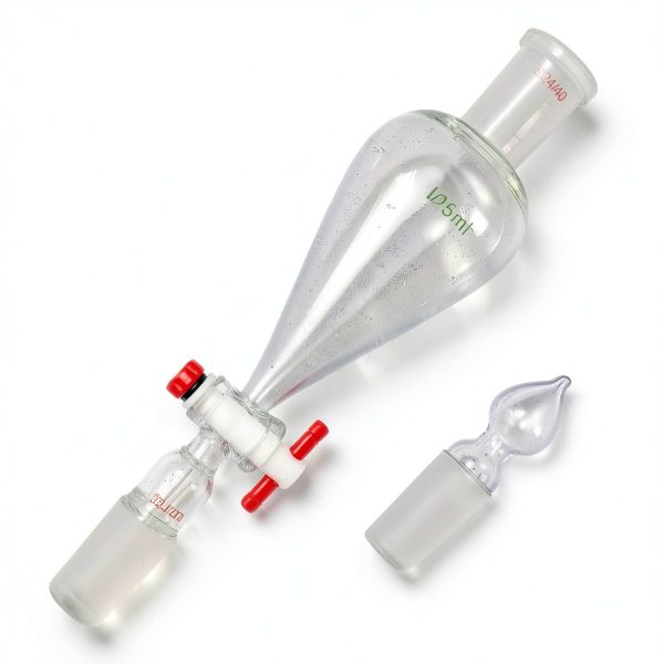 125ml,24/40,Lab Pyriform Separatory Funnel,PTFE Stopcock,Ground Joints-5