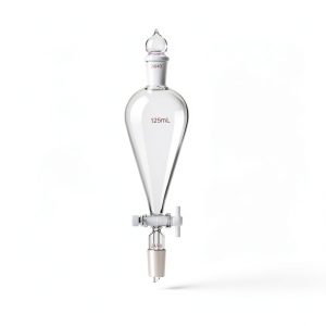 125ml,24/40,Lab Pyriform Separatory Funnel,PTFE Stopcock,Ground Joints-0